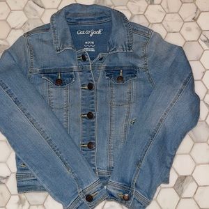Cat & Jack girls denim jacket M (7/8) in light wash — NWOT